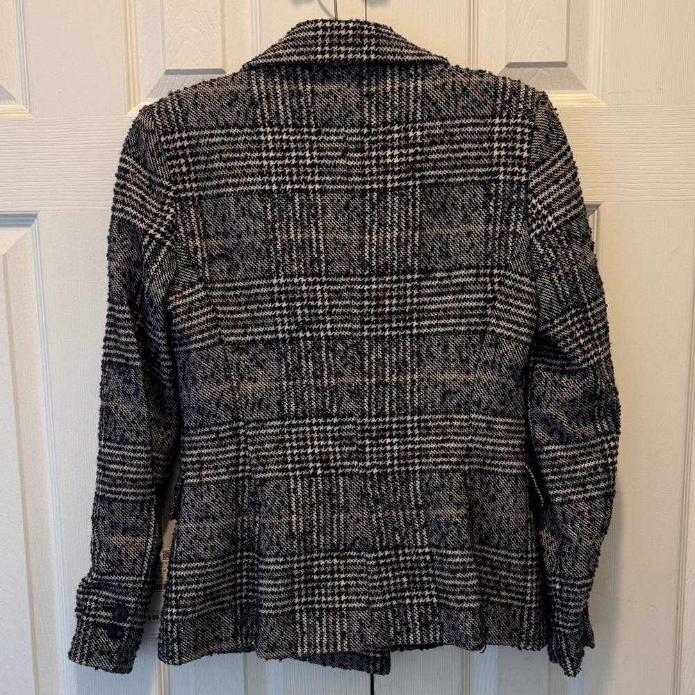 Zara Basic Collection Plaid Double-Breasted Blaze… - image 8